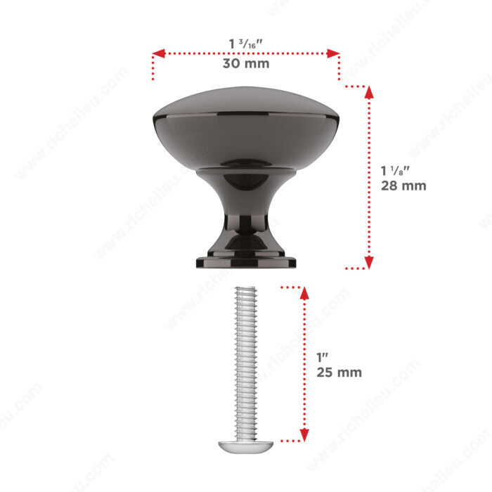 Modern Metal Knob - 9041