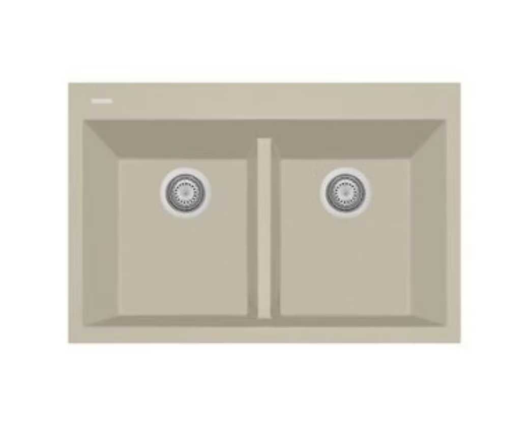 Q Milano 50-50 Low Divide Granite Composite Kitchen Sink