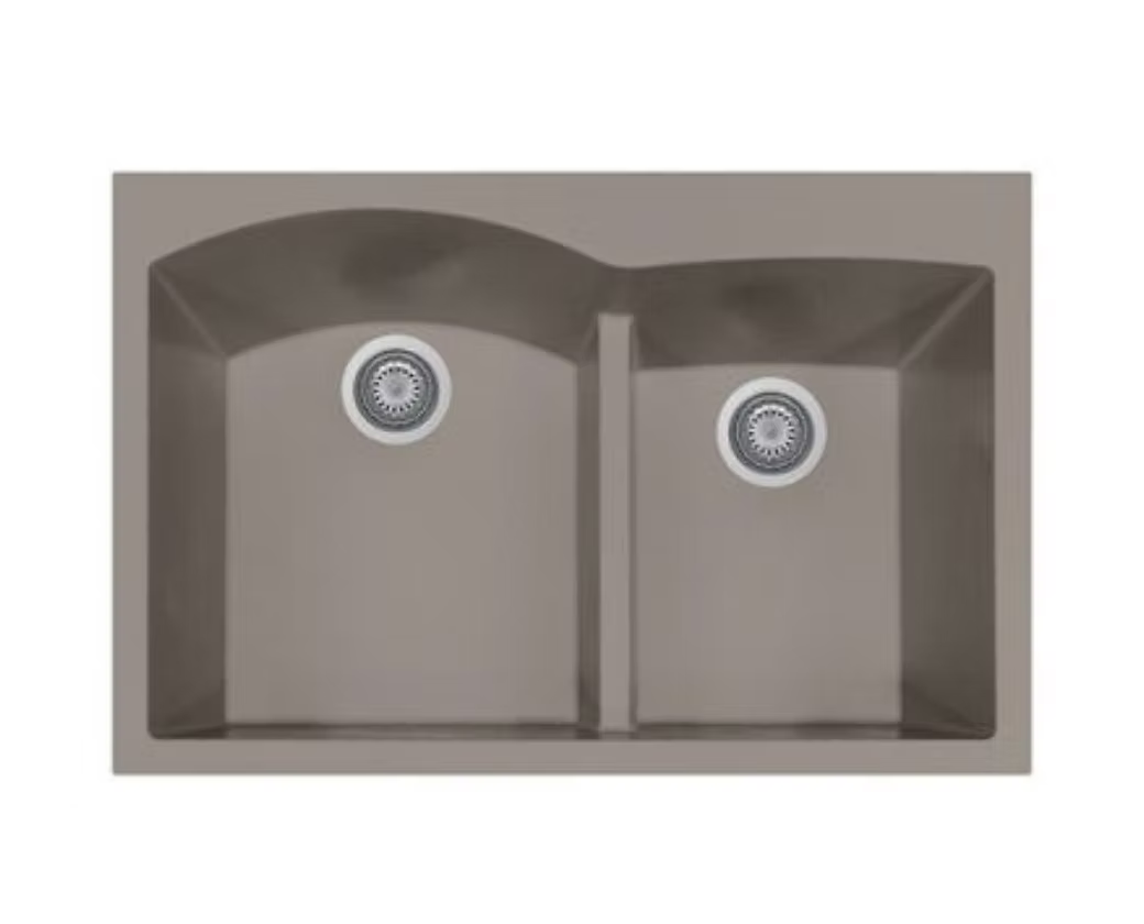 Q Roma 60-40 Low Divide Granite Composite Kitchen Sink