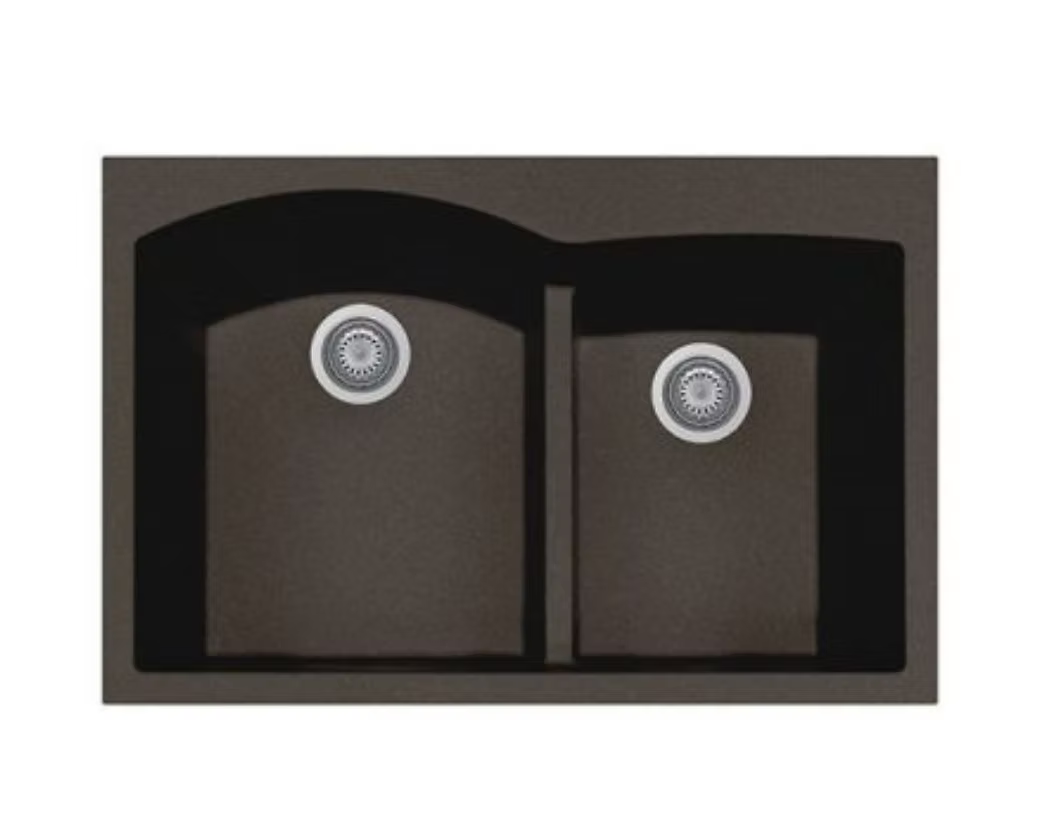 Q Roma 60-40 Low Divide Granite Composite Kitchen Sink
