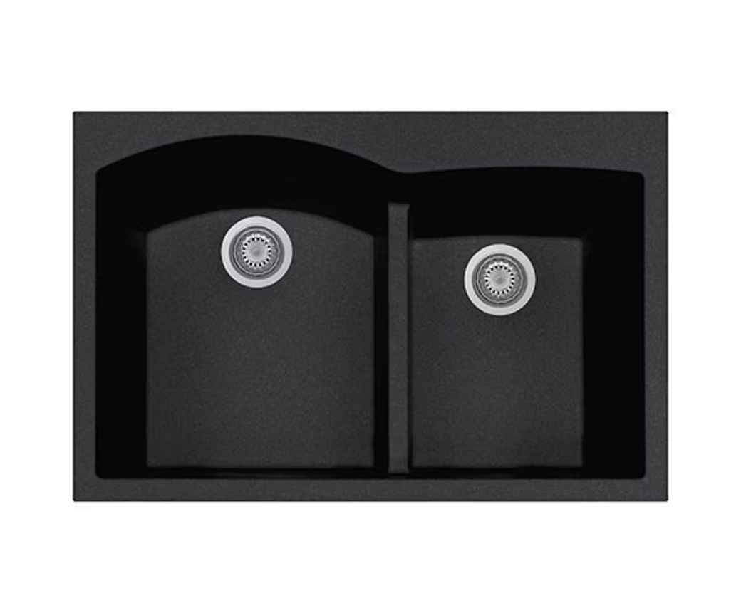 Q Roma 60-40 Low Divide Granite Composite Kitchen Sink