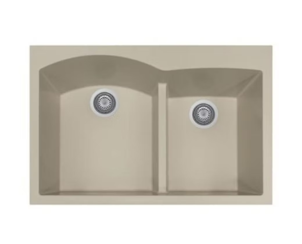 Q Roma 60-40 Low Divide Granite Composite Kitchen Sink