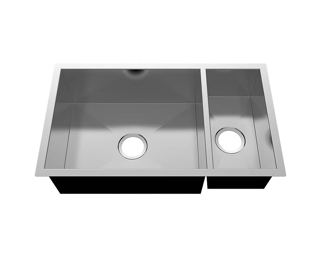 PROHS 80/20 Double Bowl Handmade Stainless Steel Undermount Kitchen Sink