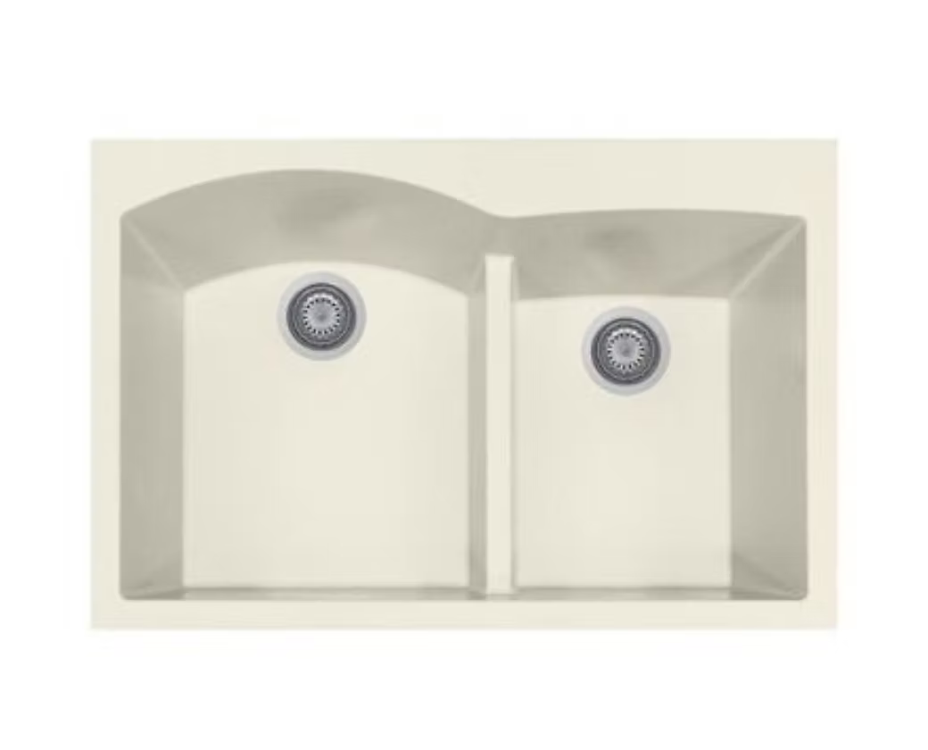 Q Roma 60-40 Low Divide Granite Composite Kitchen Sink