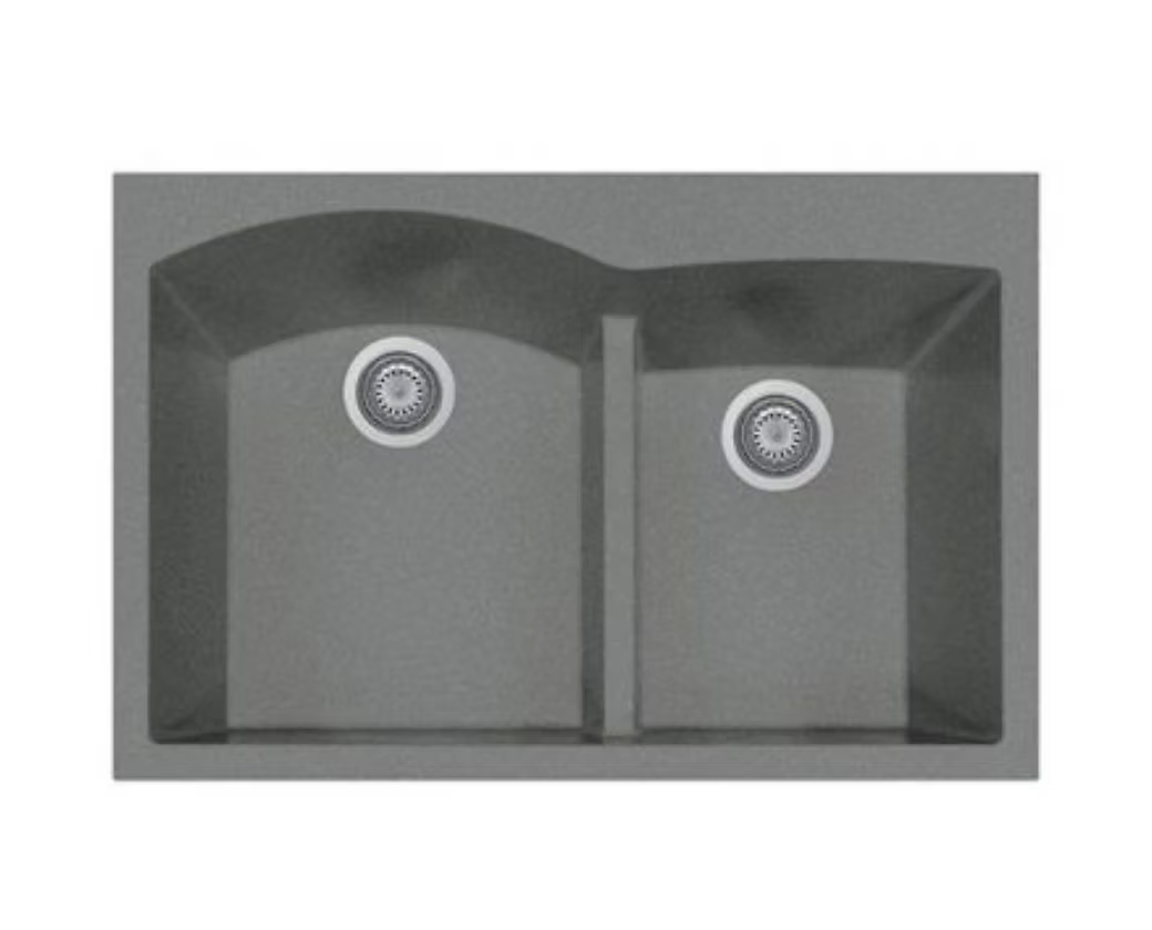 Q Roma 60-40 Low Divide Granite Composite Kitchen Sink