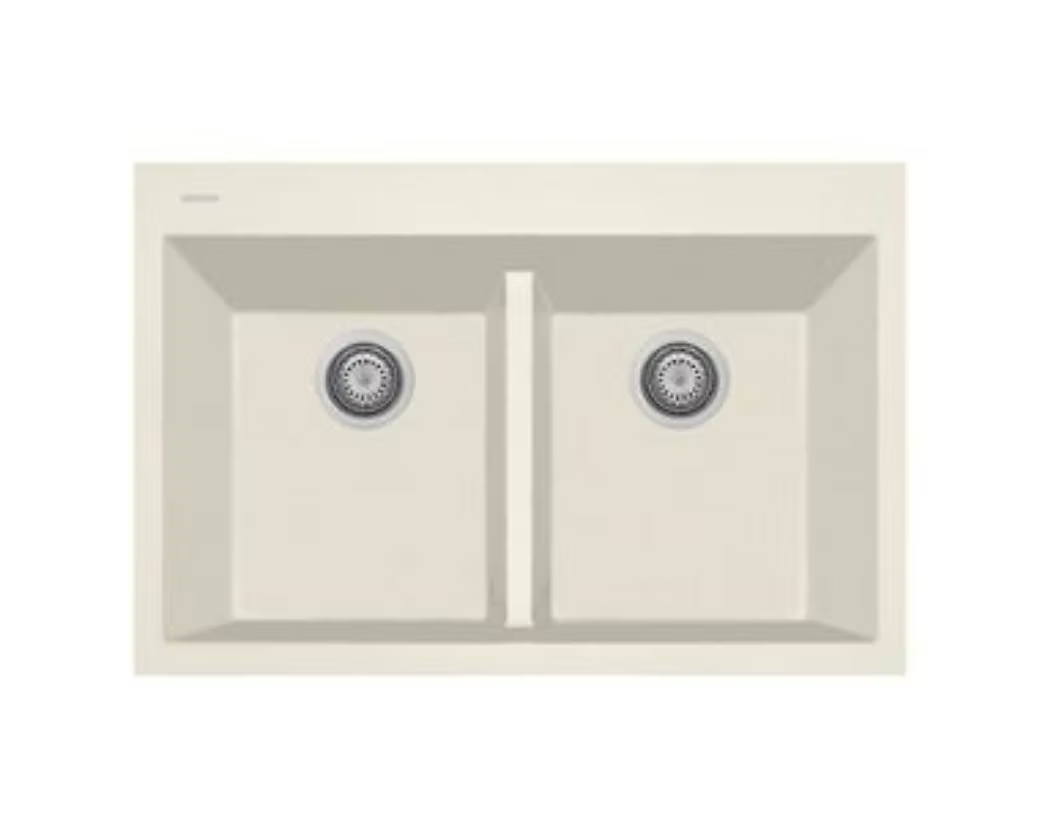 Q Milano 50-50 Low Divide Granite Composite Kitchen Sink