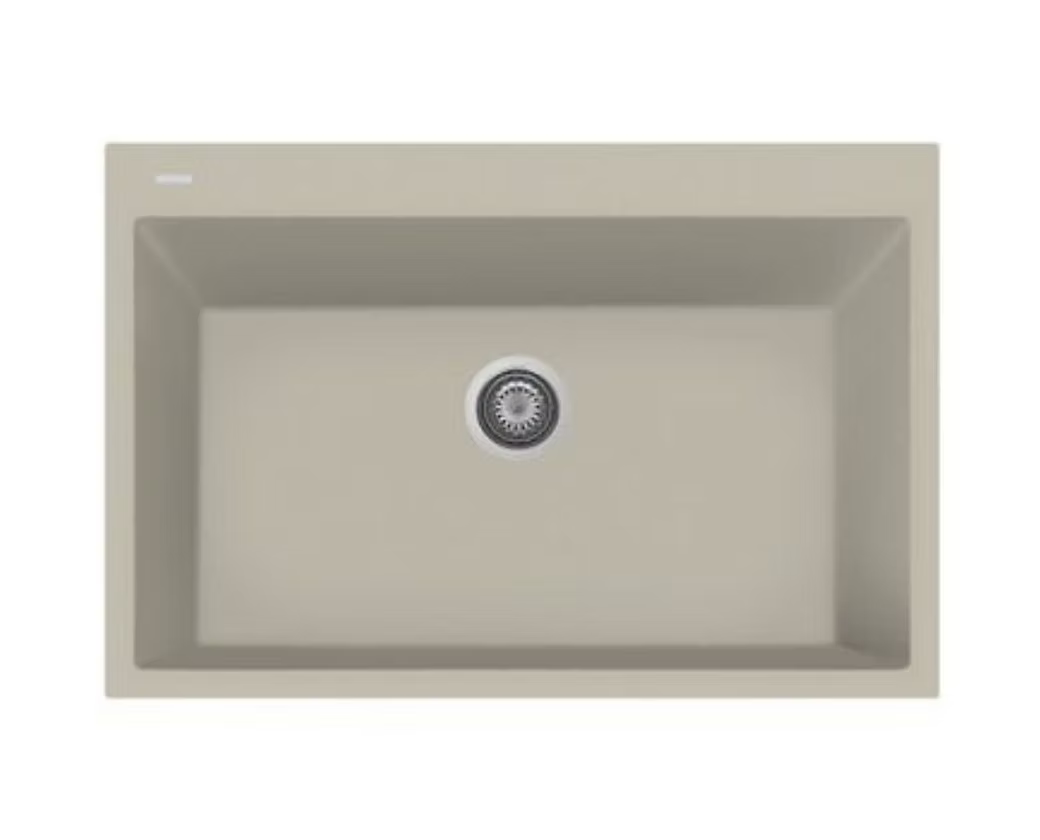 Q Napoli Large Granite Composite Single Bowl Kitchen Sink