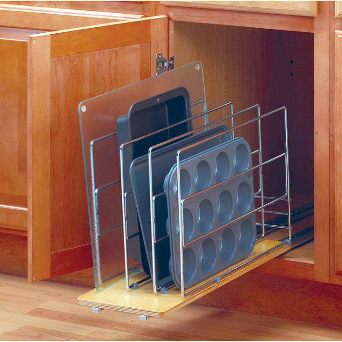 Pull Out Tray Divider - Wood Base