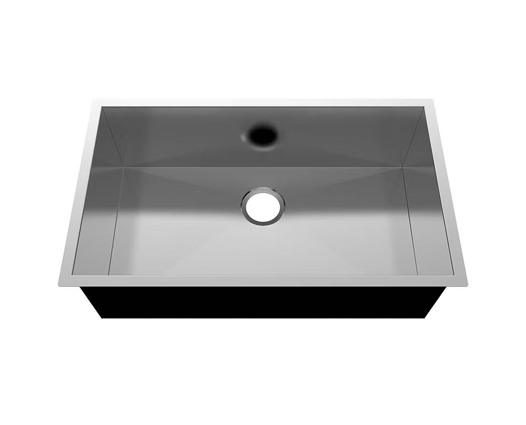 PROHS Large Single Bowl Handmade Stainless Steel Undermount Kitchen Sink