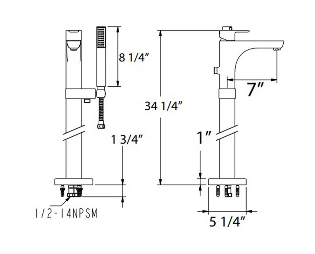 HUNTINGTON BRASS Tazio Freestanding Tub Filler