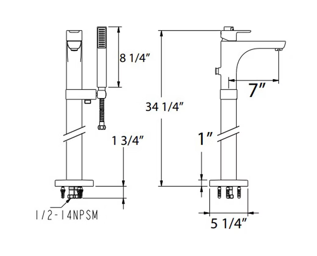 HUNTINGTON BRASS Tazio Freestanding Tub Filler