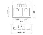 Q Milano 50-50 Low Divide Granite Composite Kitchen Sink
