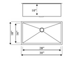 PROHS Large Single Handmade Stainless Steel Undermount Kitchen Sink