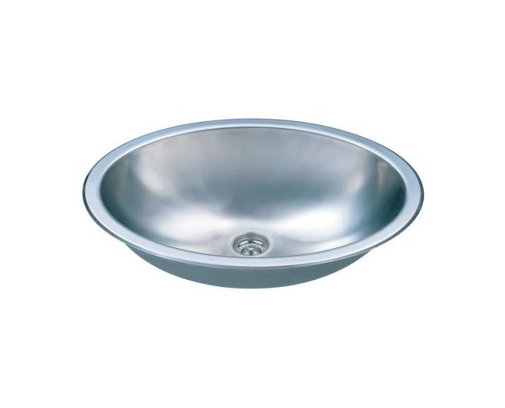 PROHS Oval Stainless Steel Undermount Vanity Sink with Overlow