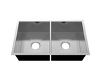 PROHS Equal Double Bowl Handmade Stainless Steel Undermount Kitchen Sink