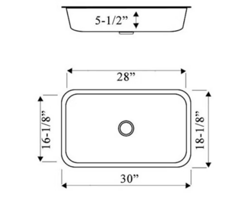 PROHS ADA Compliant Large Single Bowl Stainless Steel Undermount Kitchen Sink