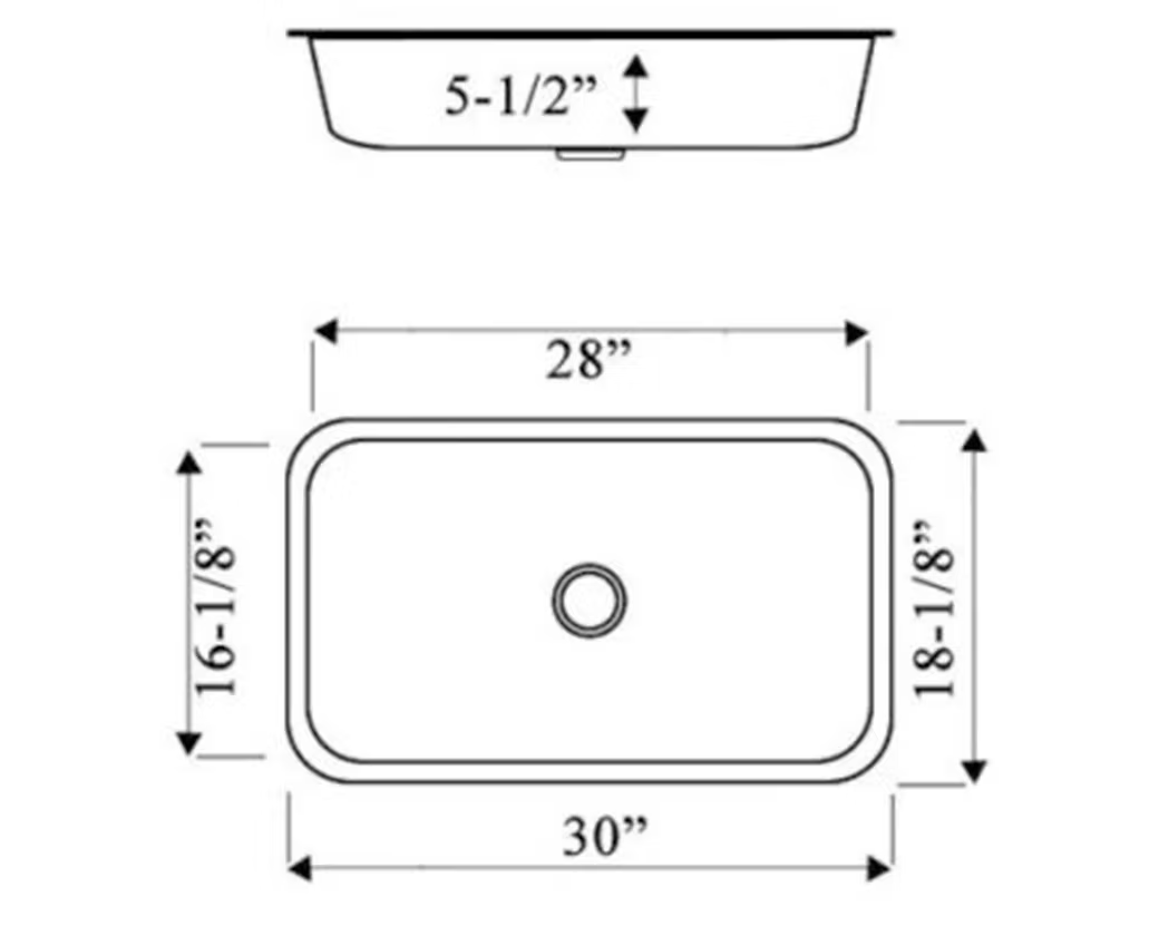 PROHS ADA Compliant Large Single Bowl Stainless Steel Undermount Kitchen Sink