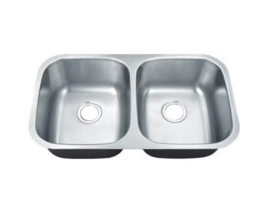 PROHS 50/50 Equal Double Bowl Stainless Steel Undermount Kitchen Sink