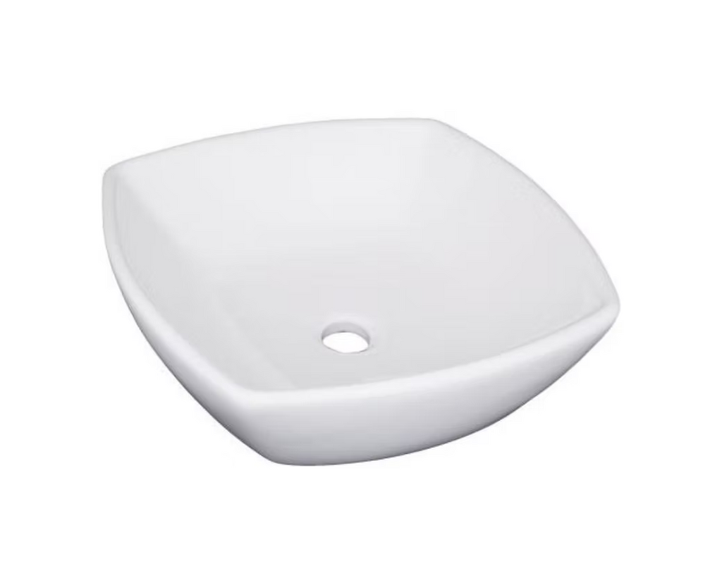 PROHS Rounded Rectangle Vessel Porcelain Vanity Sink