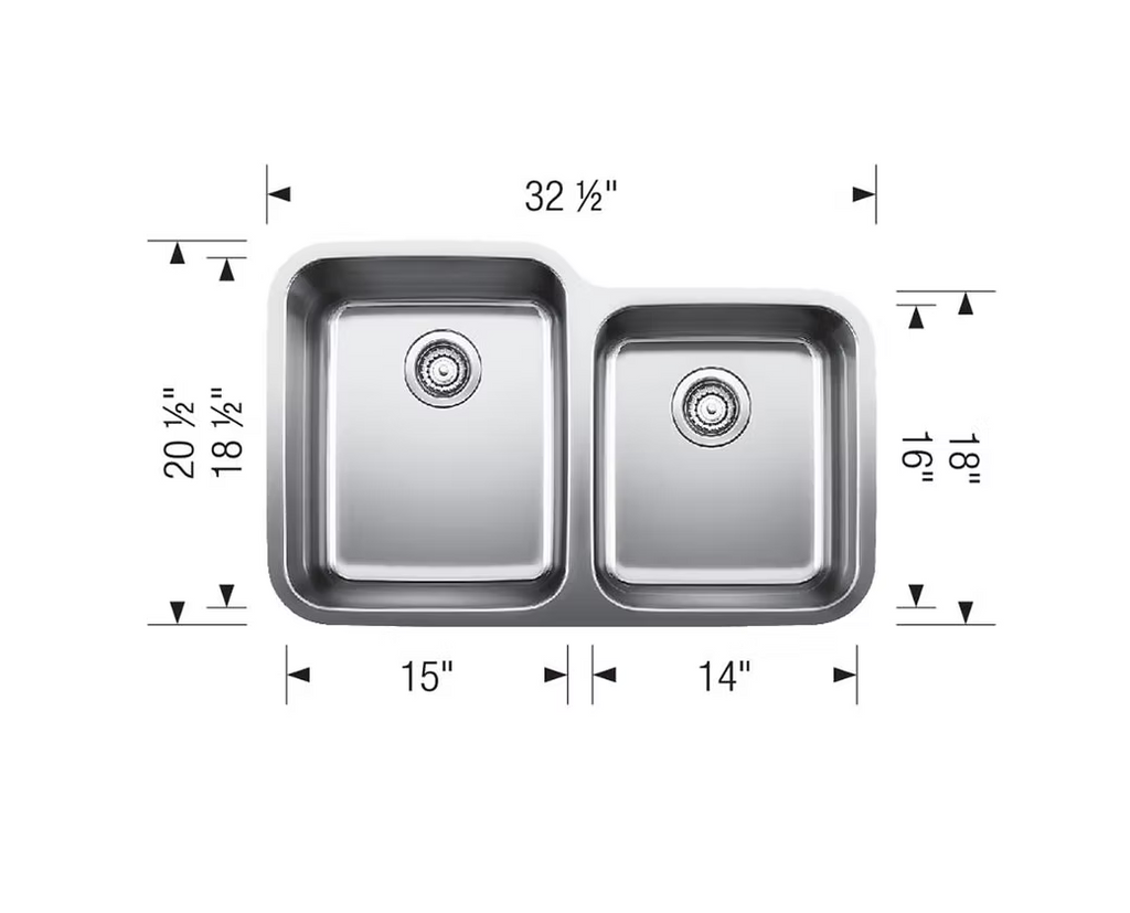 BLANCO Stellar 60-40 Stainless Steel Kitchen Sink