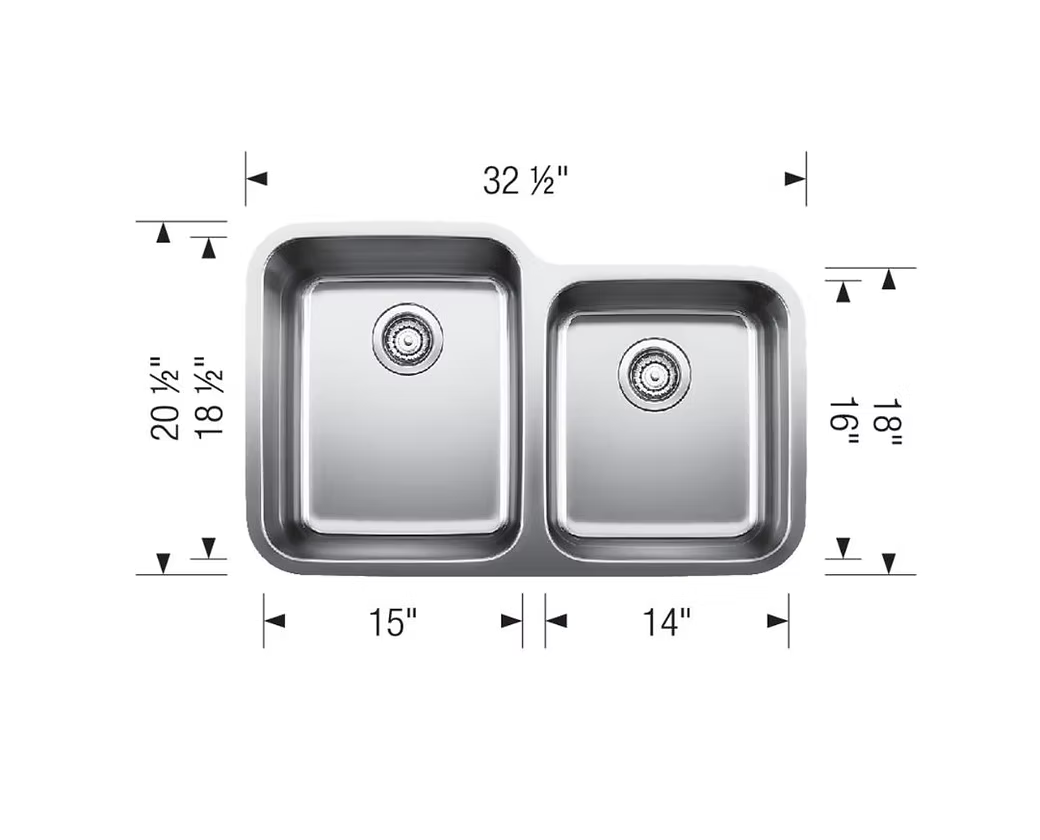 BLANCO Stellar 60-40 Stainless Steel Kitchen Sink