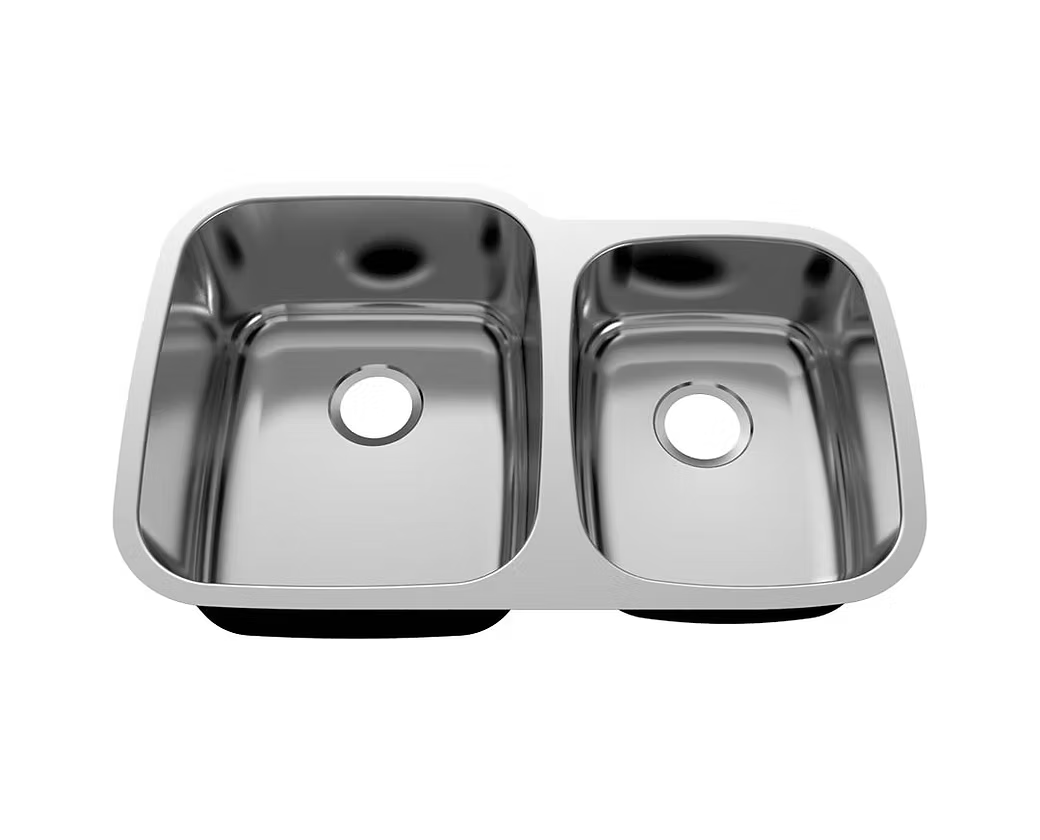 PROHS 60/40 Double Bowl Stainless Steel Undermount Kitchen Sink