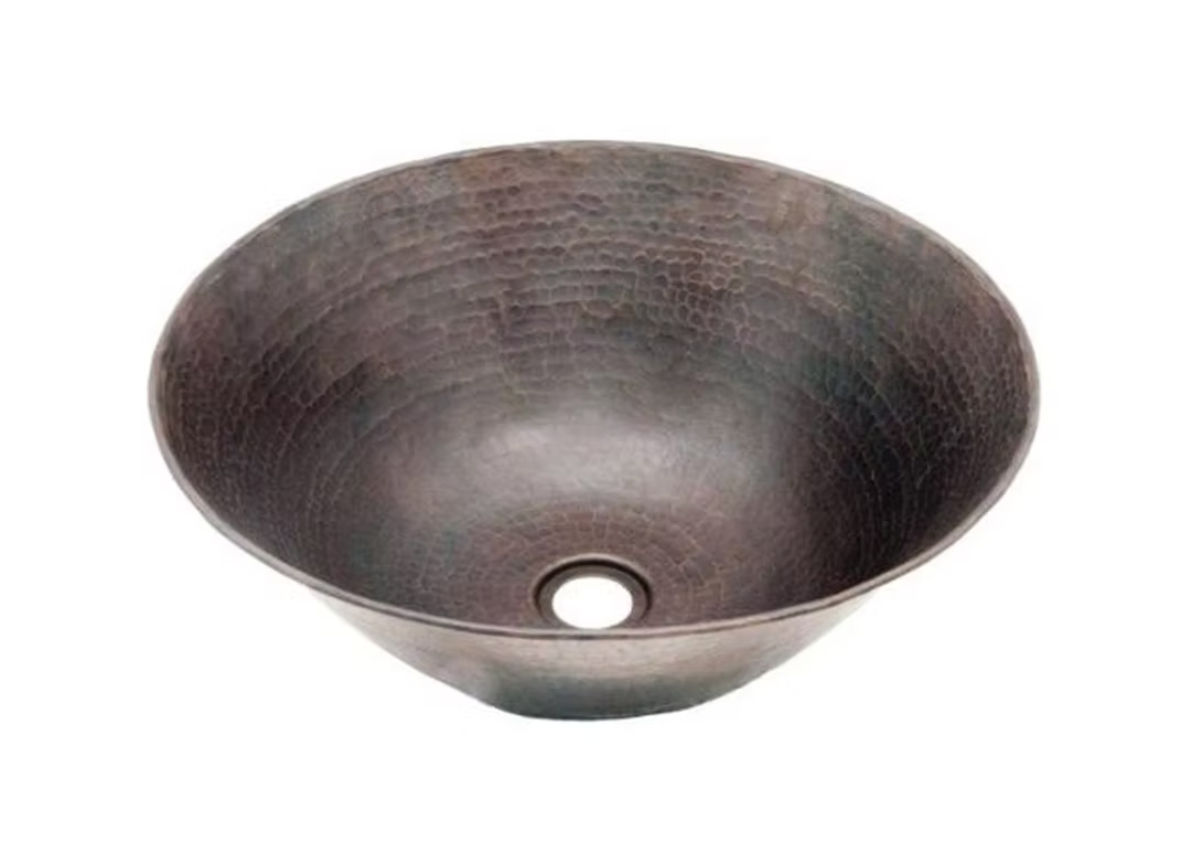PROHS Round Vessel Copper Vanity Sink