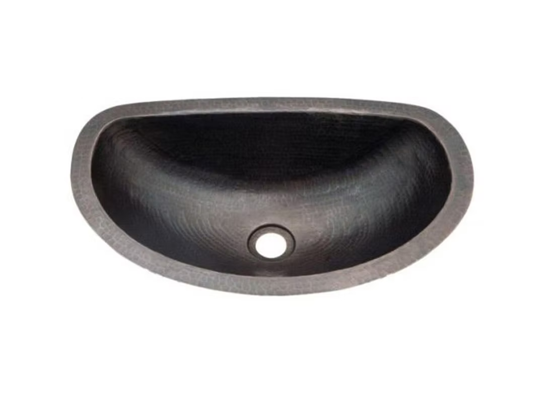 PROHS Flat Back Undermount Copper Vanity Sink