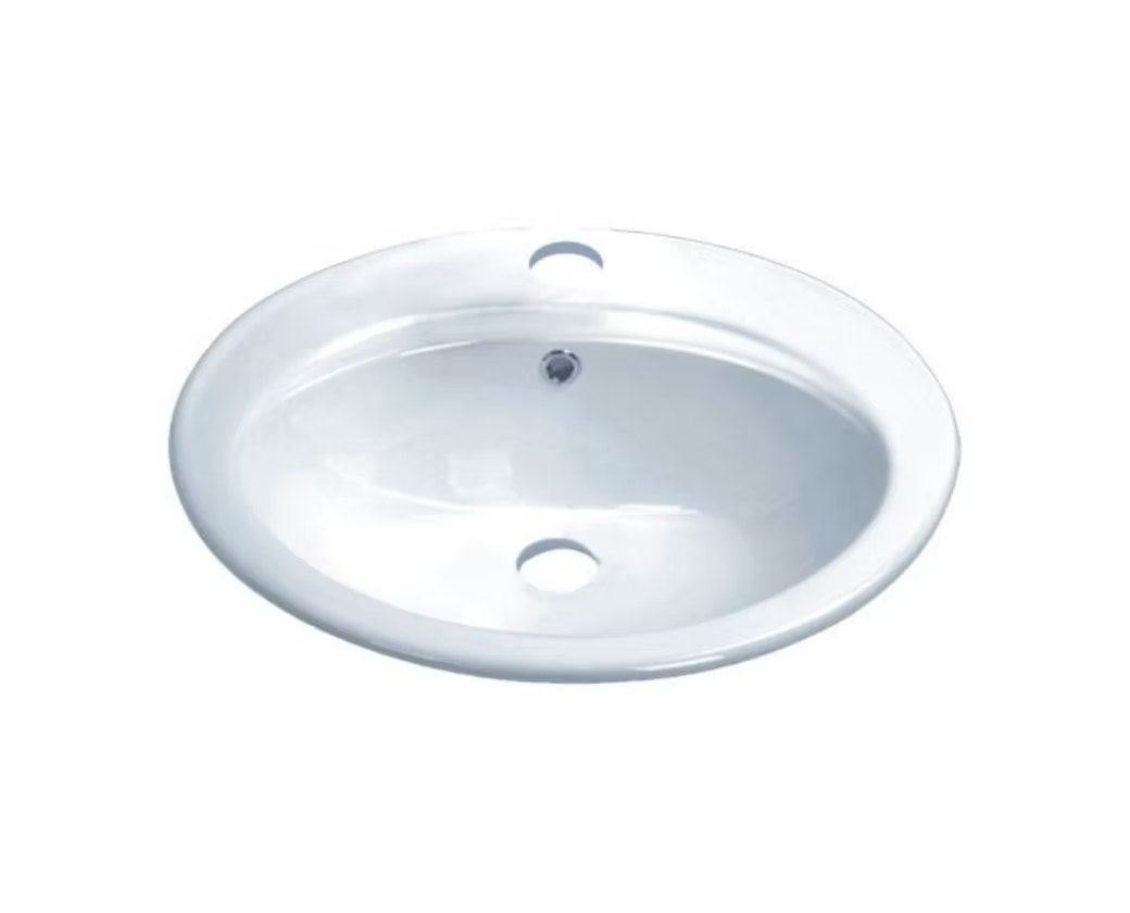 PROHS Oval Drop-In Porcelain Vanity Sink