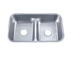 PROHS 50/50 Low Divide Equal Double Bowl Stainless Steel Undermount Kitchen Sink