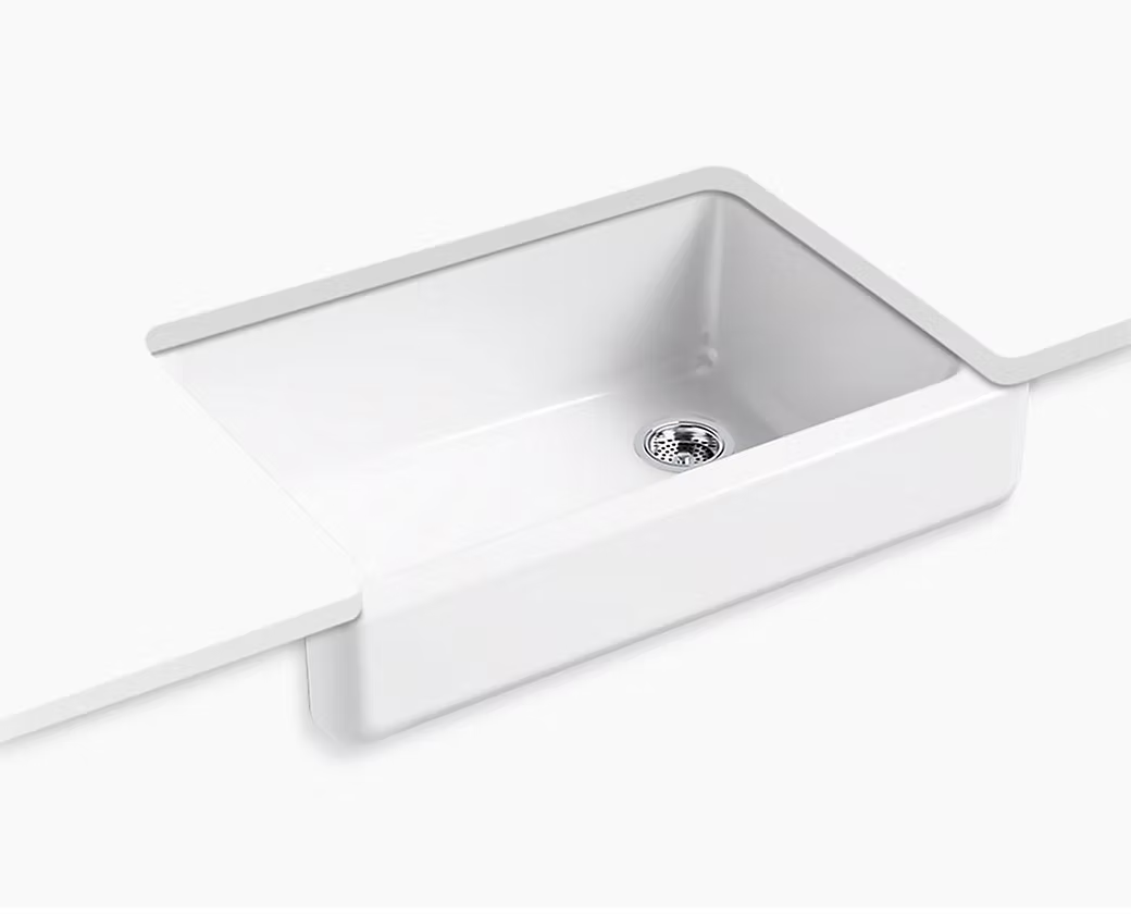KOHLER Whitehaven Cast Iron Short Apron Kitchen Sink