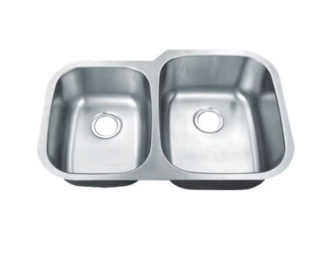 PROHS Skinny 40/60 Double Bowl Stainless Steel Undermount Kitchen Sink