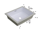 PROHS Rectangle Porcelain Undermount Vanity Sink