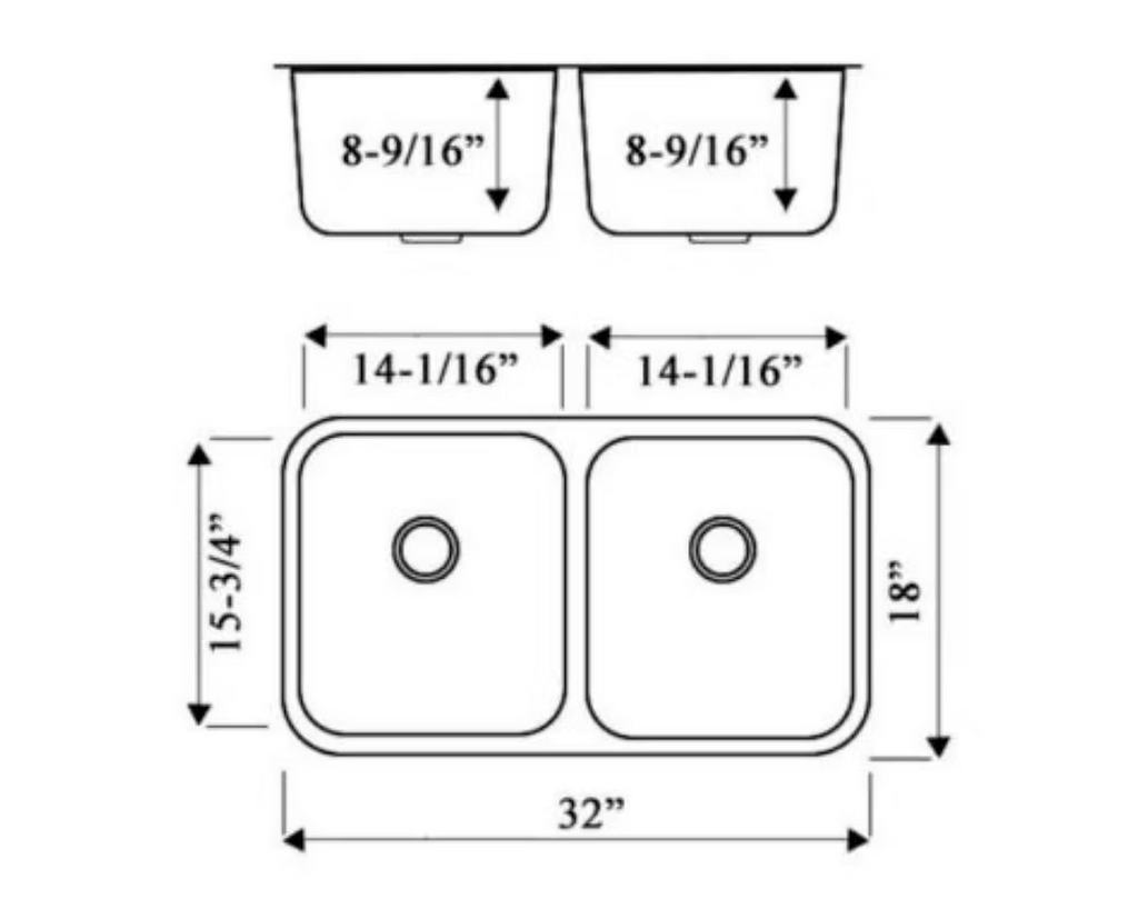 STERLING 11444 Stainless Steel Undermount Kitchen Sink