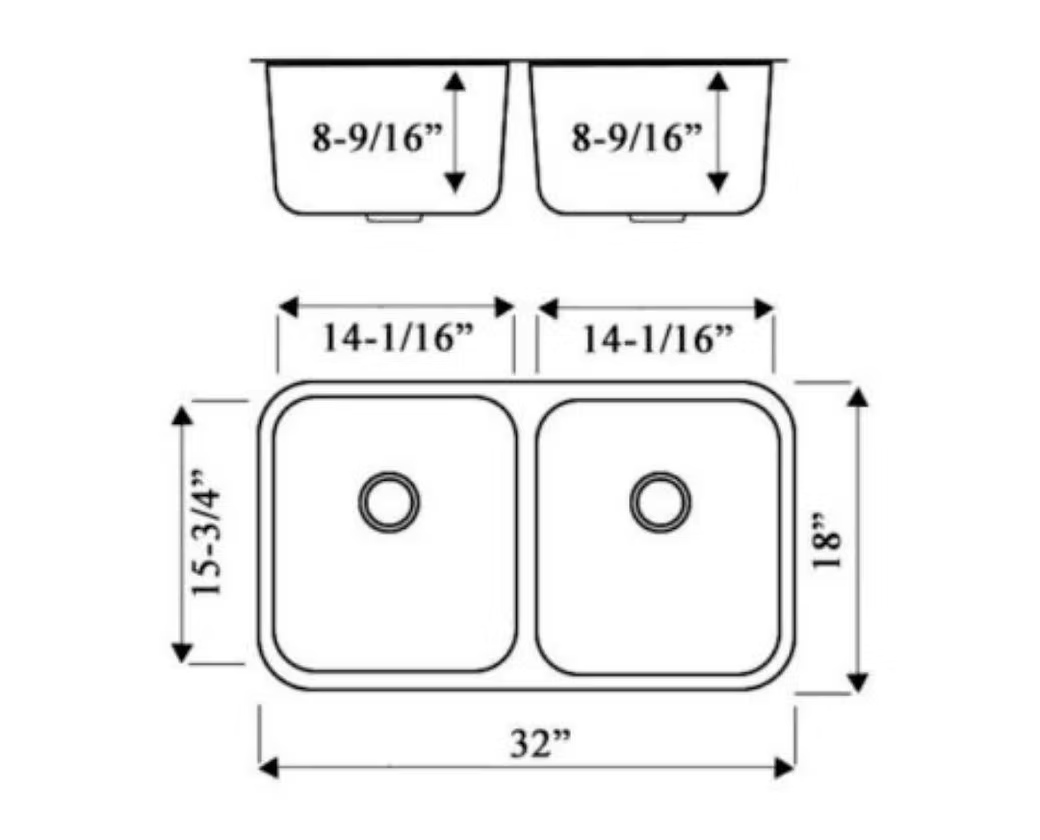 STERLING 11444 Stainless Steel Undermount Kitchen Sink