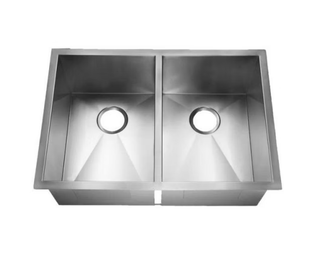 PROHS Equal Double Bowl Handmade Stainless Steel Undermount Kitchen Sink