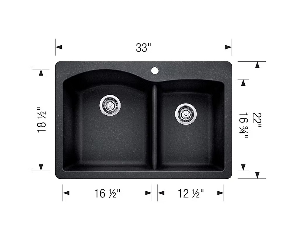 BLANCO Diamond 60-40 Double Bowl Granite Composite Kitchen Sink