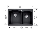BLANCO Diamond 60-40 Double Bowl Granite Composite Kitchen Sink