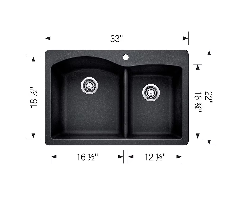 BLANCO Diamond 60-40 Double Bowl Granite Composite Kitchen Sink
