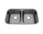 PROHS 50/50 Short Equal Double Bowl Stainless Steel Undermount Kitchen Sink