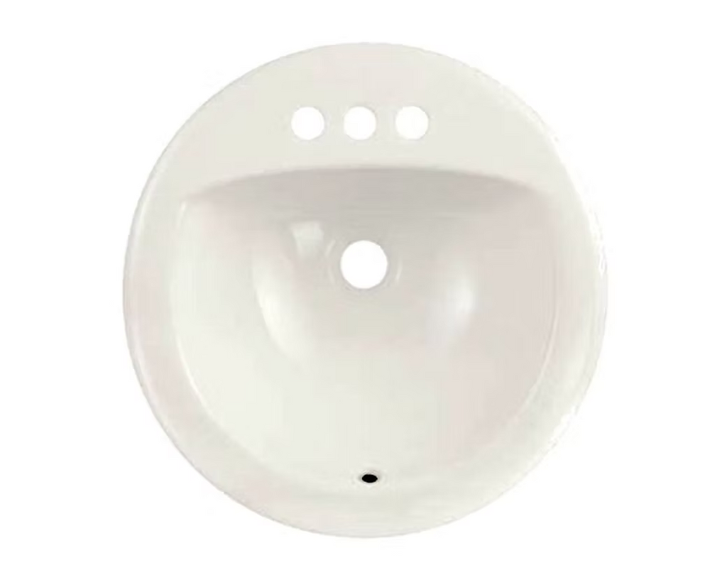 PROHS Round Porcelain Drop-In Vanity Sink