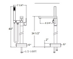 HUNTINGTON BRASS Razo Free Standing Tub Filler w/ Hand Shower