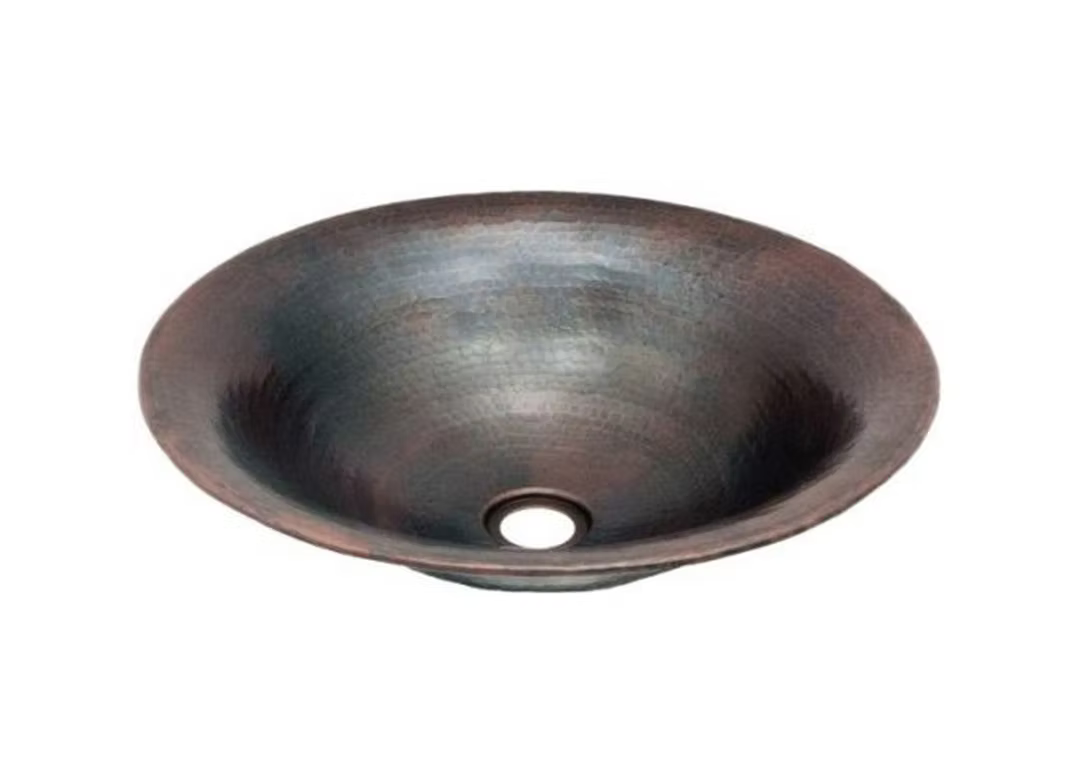 PROHS Flared Round Vessel Copper Vanity Sink