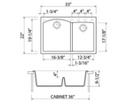 Q Roma 60-40 Low Divide Granite Composite Kitchen Sink
