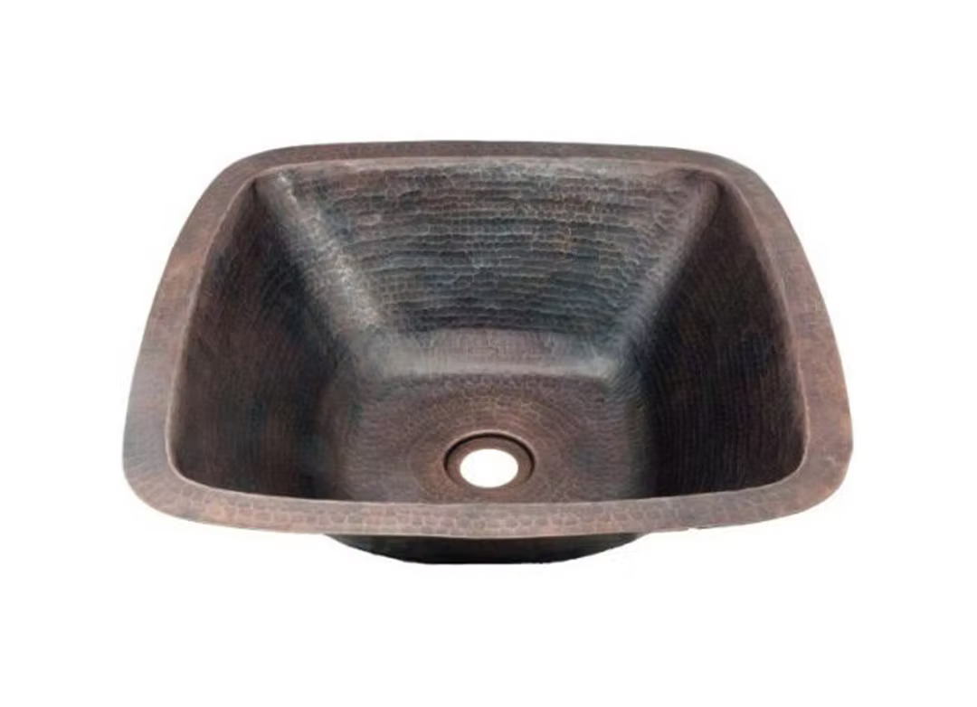 PROHS Square Undermount Copper Vanity Sink