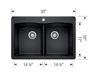 BLANCO Diamond Equal Double Bowl Granite Composite Kitchen Sink