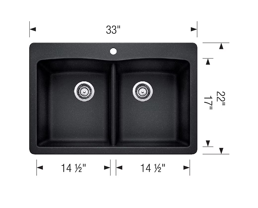 BLANCO Diamond Equal Double Bowl Granite Composite Kitchen Sink