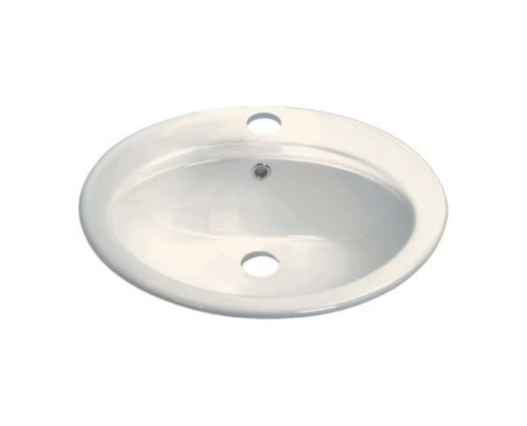 PROHS Oval Drop-In Porcelain Vanity Sink