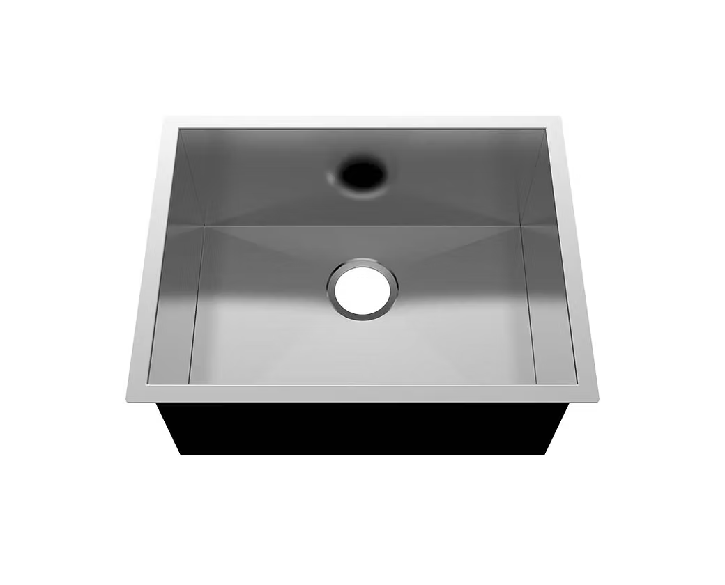 PROHS Medium Handmade Single Bowl Stainless Steel Undermount Kitchen Sink