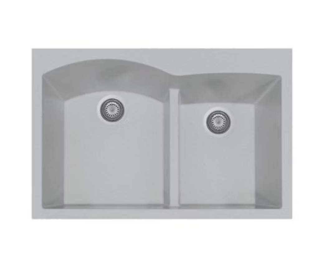 Q Roma 60-40 Low Divide Granite Composite Kitchen Sink